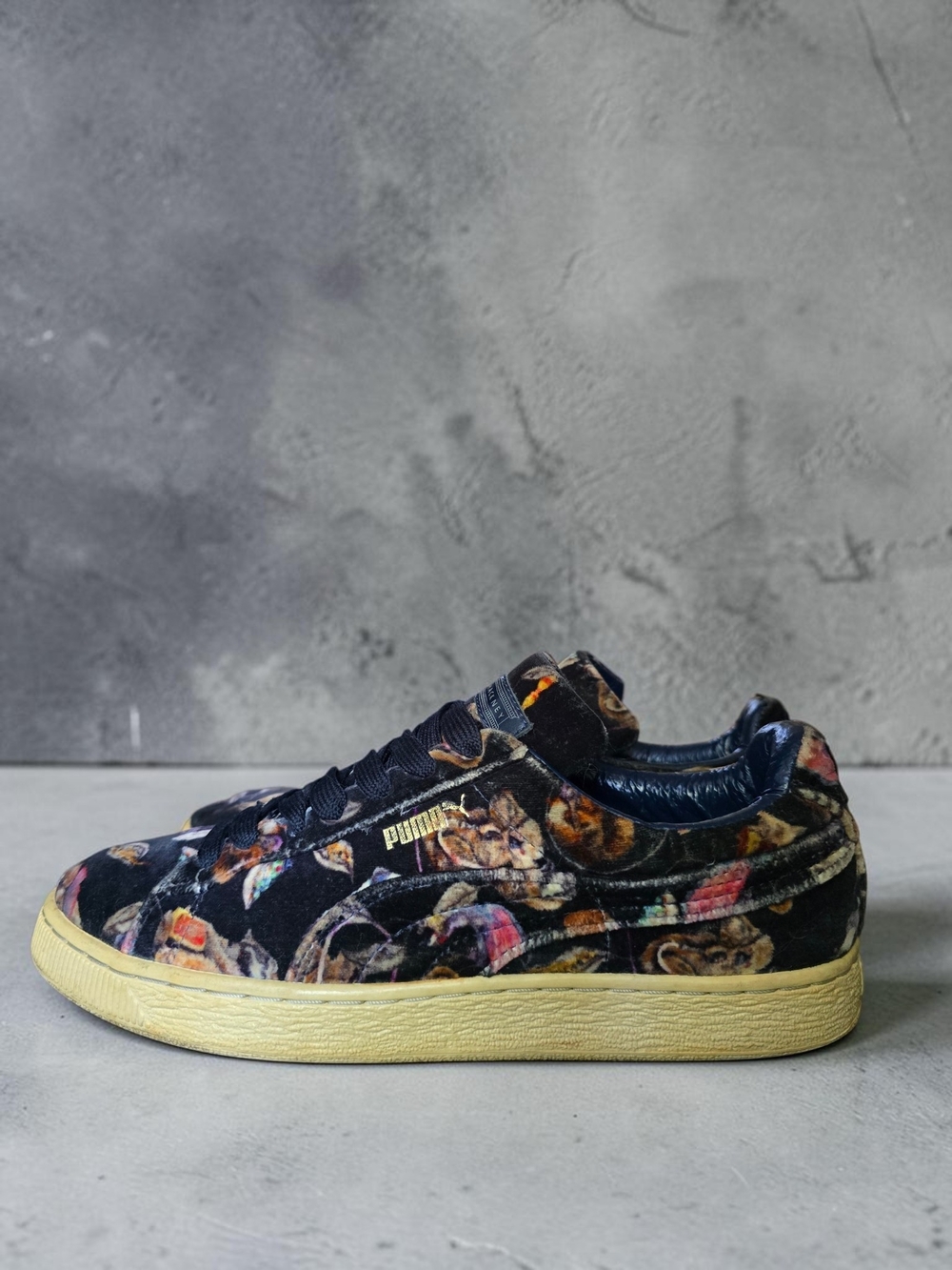 PUMA x House of Hackney Basket Classic Lo Midnight Critter Velour Sz 9 Mens